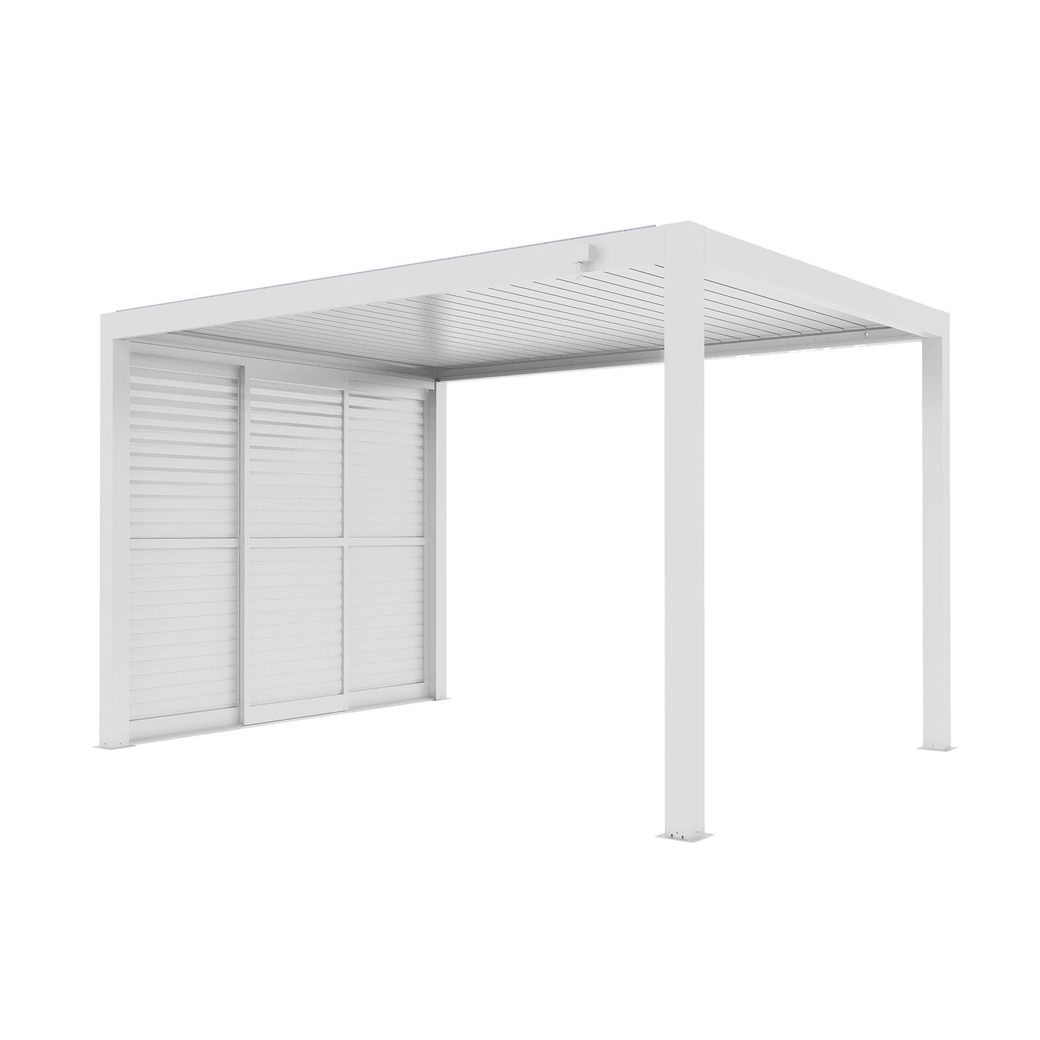 VERDELOOK - Pannelli Persiana con Doghe Richiudibili Lato 3 metri Bianco - Accessori per Pergola Bioclimatica Atena